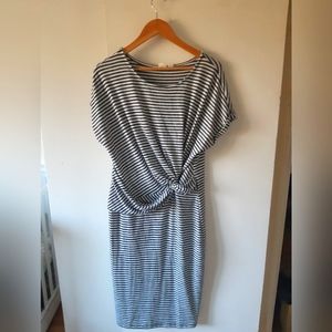 Navy and white striped dress- size large